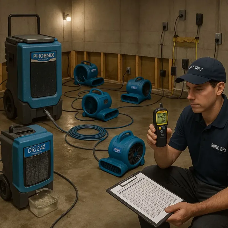 Structural Drying and Dehumidification process in Ada, OK